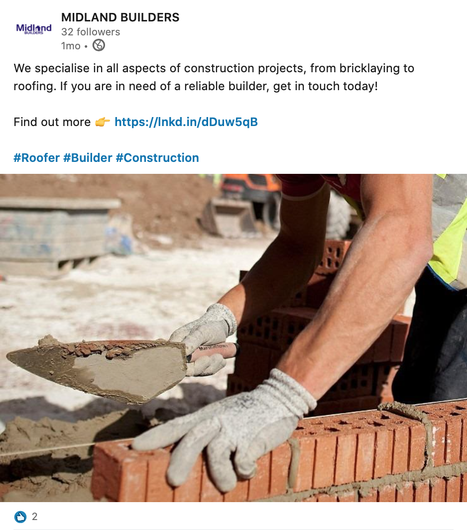 Property & Construction social media post example
