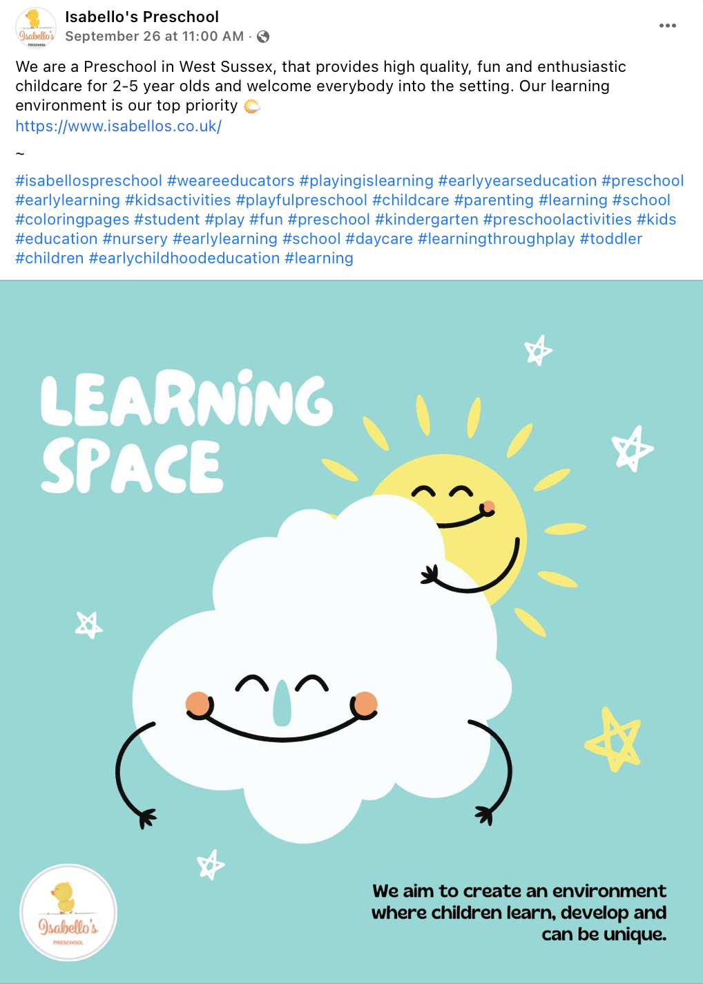 Education social media post example