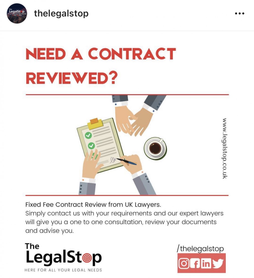Legal social media post example