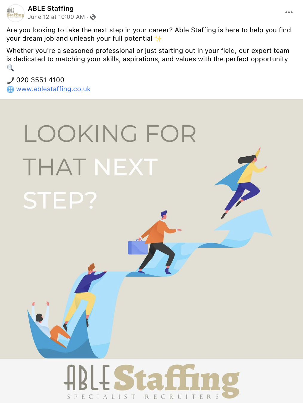 Recruitment social media post example